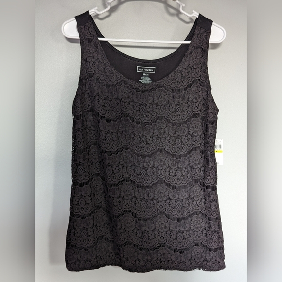 Van Heusen Black Lace Tank NWT - Picture 2 of 6